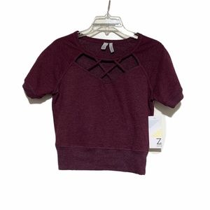 Z by Zella Cutout Drop In Pullover in Purple Sz XS